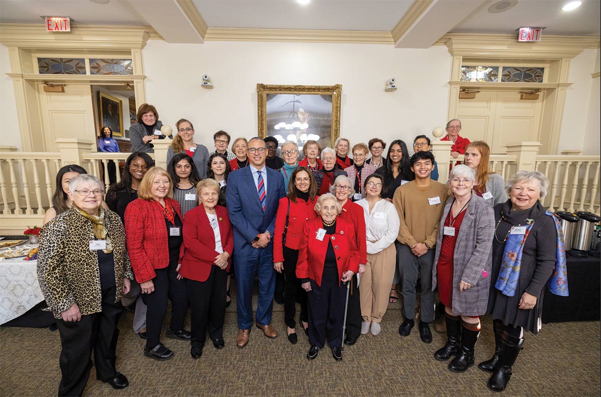 President Jonathan Holloway with the Women's League of Rutgers University