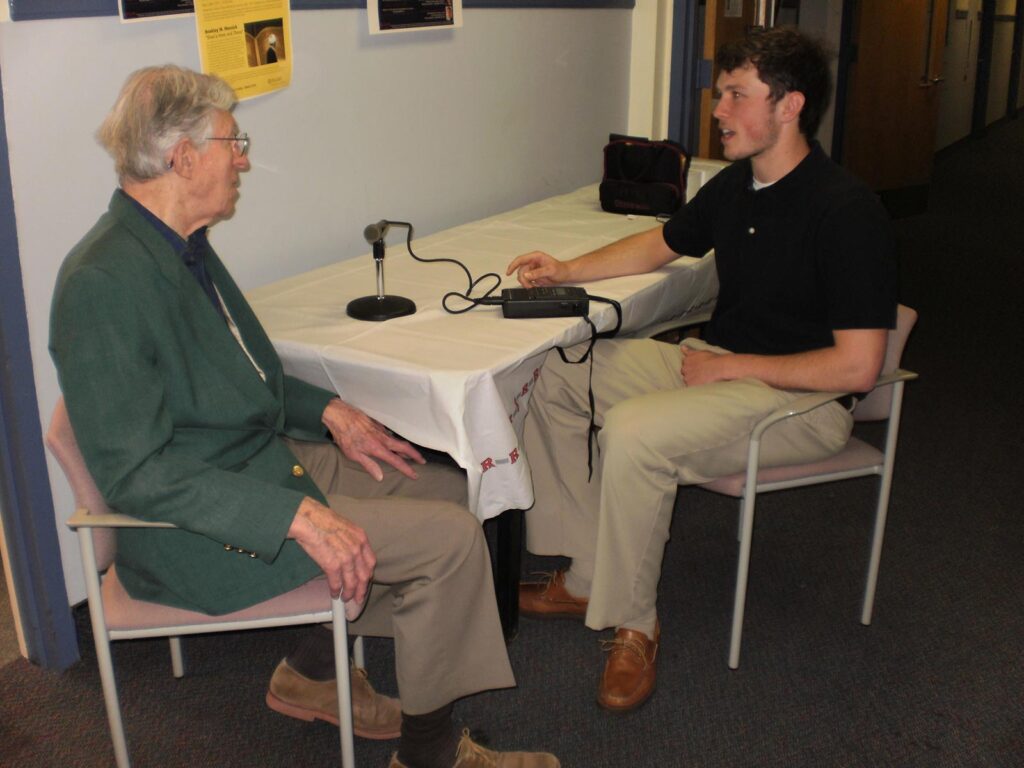 Tom Kindre being interviewed